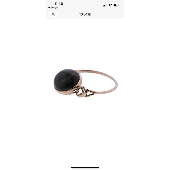 New $595 Di Modolo Sahara Sterling Silver 18K Rose Gold Wood Bangle Bracelet 6.7 - Picture 2 of 9